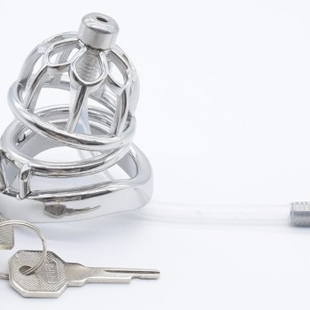 FAAK Chastity Cage 01 w Catheter 45mm - Silver