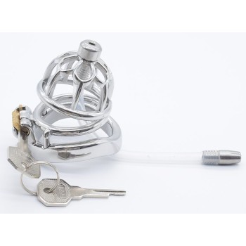 FAAK Chastity Cage 01 w Catheter 45mm - Silver