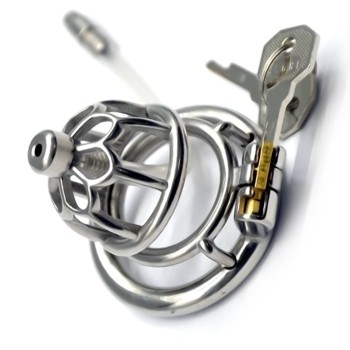 FAAK Chastity Cage 01 w Catheter 45mm - Silver