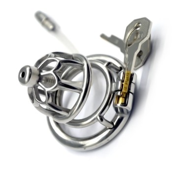 FAAK Chastity Cage 01 w Catheter 45mm - Silver