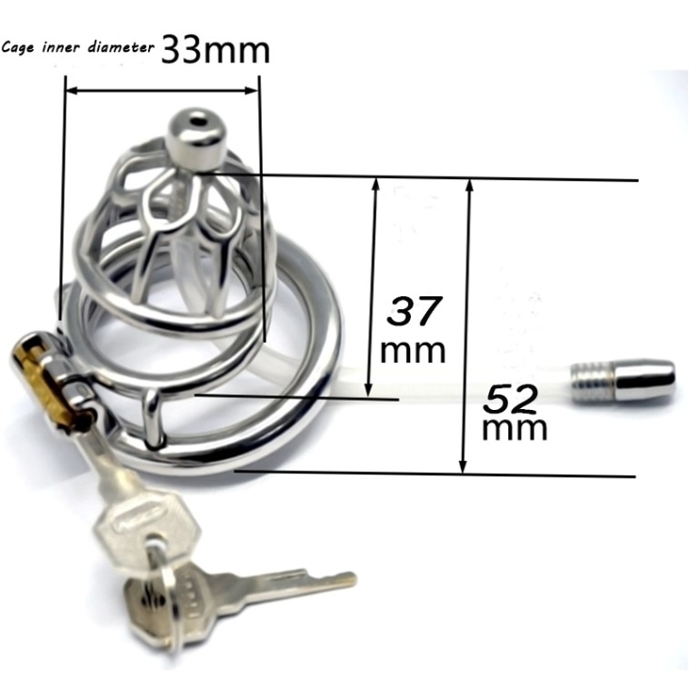 FAAK Chastity Cage 01 w Catheter 45mm - Silver