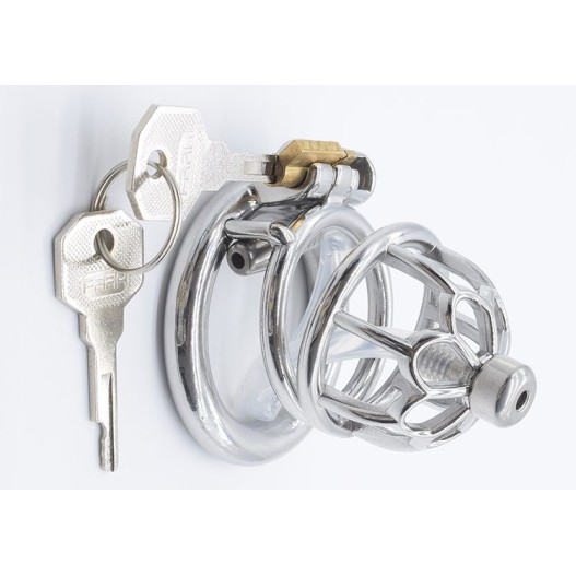 FAAK Chastity Cage 01 w Catheter 45mm - Silver