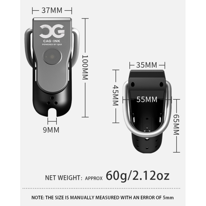 QIUI APP Controlled Chastity Device M - Black