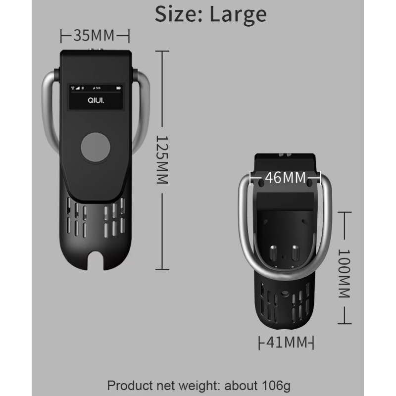QIUI 3.0 App-Control Chastity Device S - Black