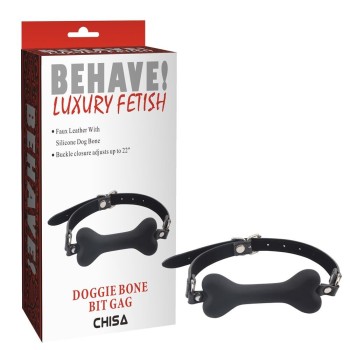 Chisa Gag Doggie Bone Bit - Black
