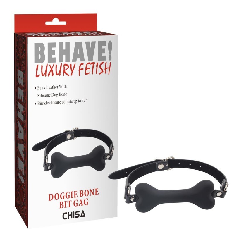 Chisa Gag Doggie Bone Bit - Black