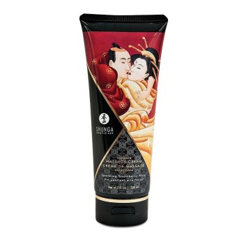 Shunga Kissable Massage Cream Sparkling Strawberry Wine - 200ml