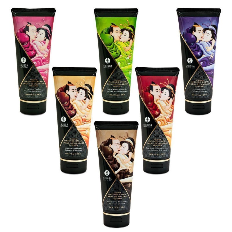 Shunga Kissable Massage Cream Pear and Exotic Green Tea - 200ml