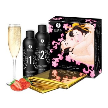 Shunga Body-2-Body Oriental Gel Set Strawberry