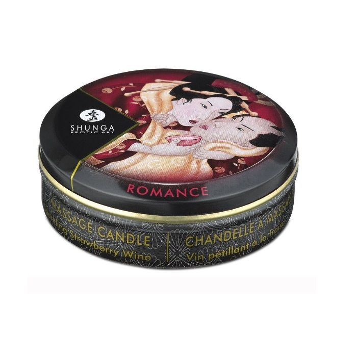 Shunga Romance Massage Candle Sparkling Strawberry Wine - 30ml