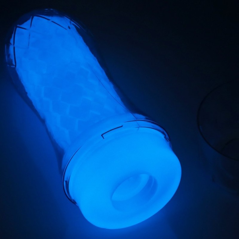 Lovetoy Lumino Play Ribbed Masturbator - Clear