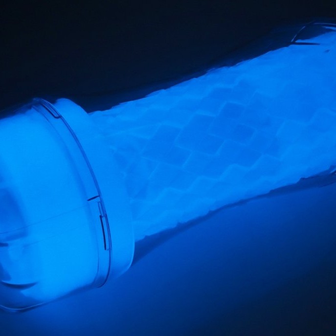 Lovetoy Lumino Play Ribbed Masturbator - Clear