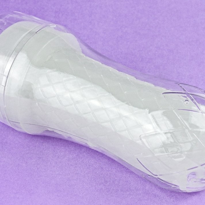 Lovetoy Lumino Play Ribbed Masturbator - Clear