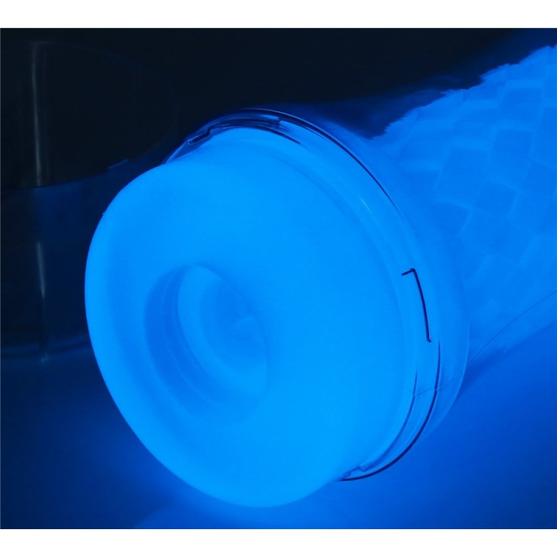 Lovetoy Lumino Play Ribbed Masturbator - Clear