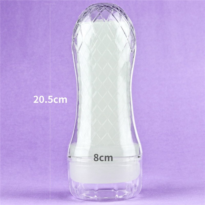 Lovetoy Lumino Play Ribbed Masturbator - Clear