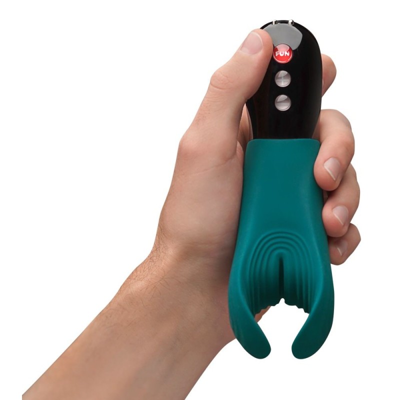 Fun Factory Manta Vibrating Stroker - Sea Blue/Black