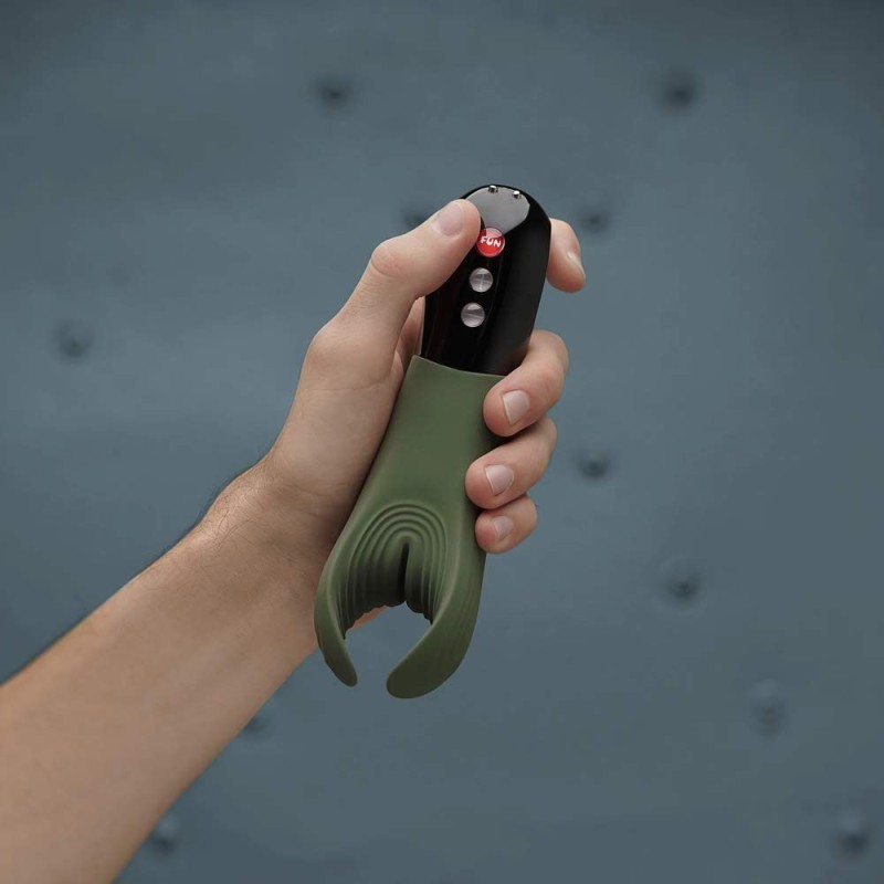 Fun Factory Manta Vibrating Stroker - Sea Blue/Black