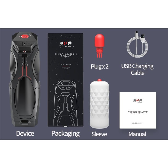 Drywell Lamborghini Auto Masturbator - Black