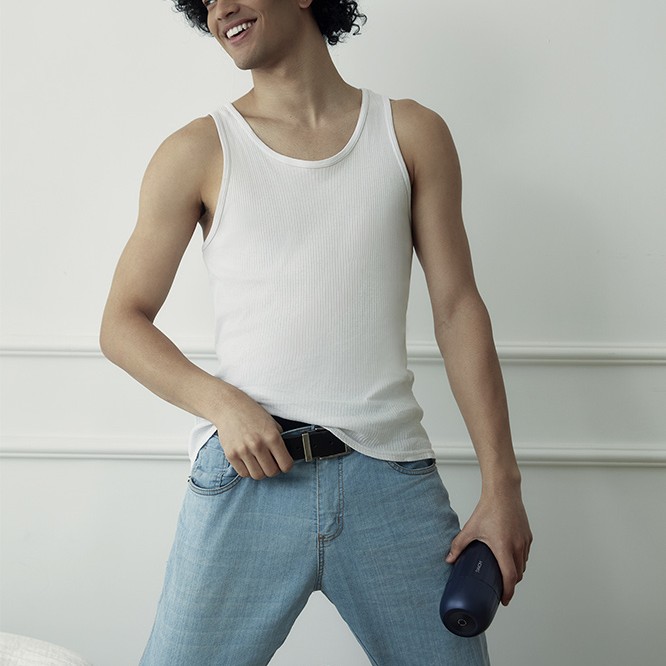 SVAKOM Sam Neo 2 Pro Interactive Heating Masturbator - Dark Blue