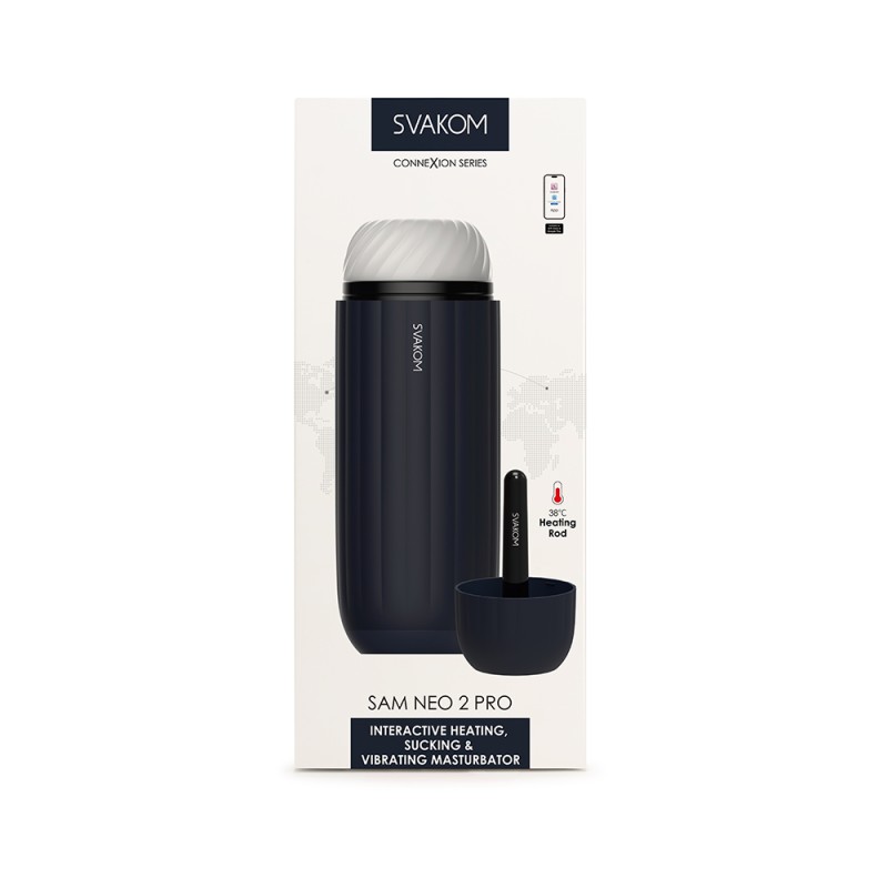 SVAKOM Sam Neo 2 Pro Interactive Heating Masturbator - Dark Blue