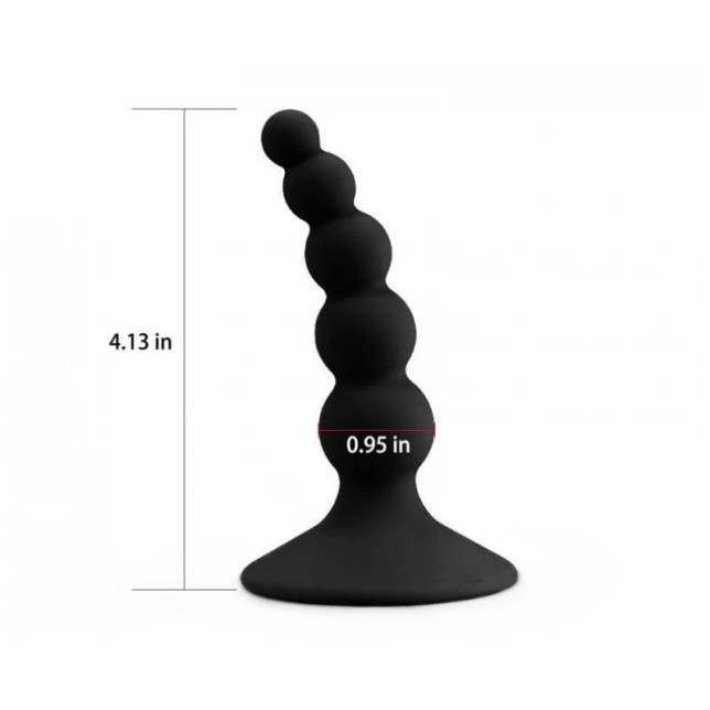 Lovetoy Lure Me Beaded Anal Plug - Black