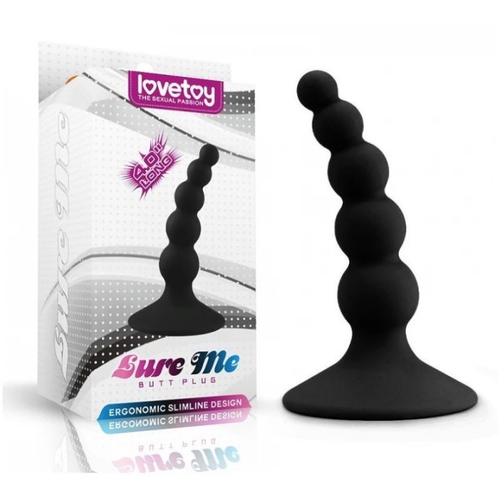 Lovetoy Lure Me Beaded Anal Plug - Black