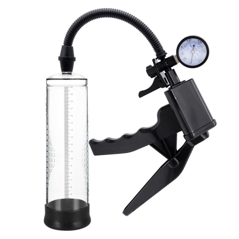 Canwin Pistol Penis Pump Gauge w/Cock Ring