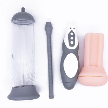Canwin Dildo Shape Pump Masturbator w Flesh Sleeve