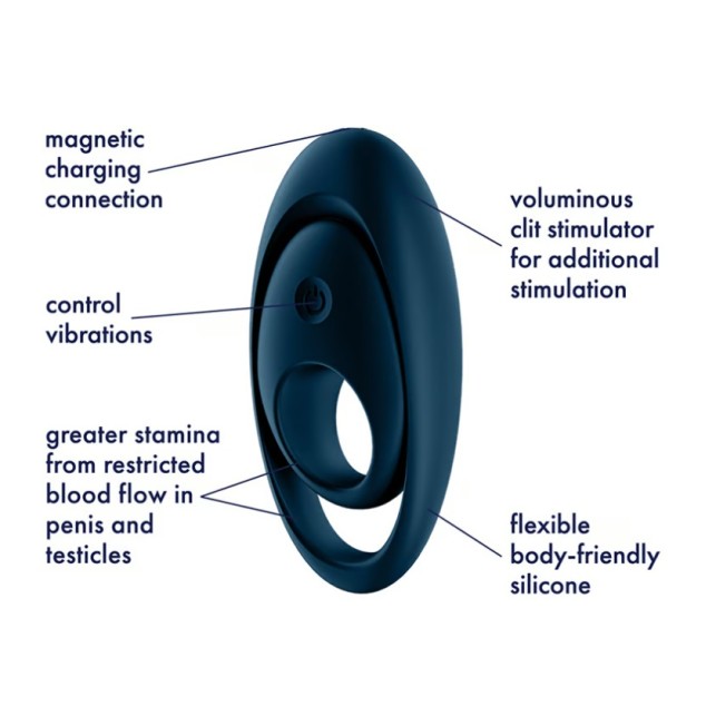 Satisfyer Glorious Duo Vibro Ring - Dark Blue