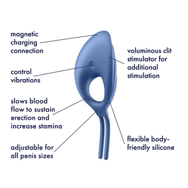 Satisfyer Swordsman Vibro Ring - Blue