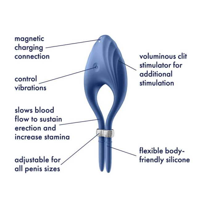 Satisfyer Duelist Vibro Ring - Dark Blue