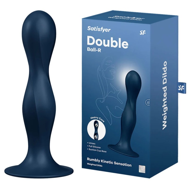 Satisfyer Double Ball-R Dildo - Dark Blue