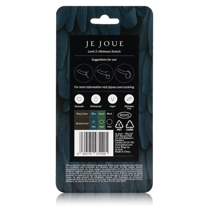 Je Joue Silicone Cock Ring - Maximum Stretch - Black