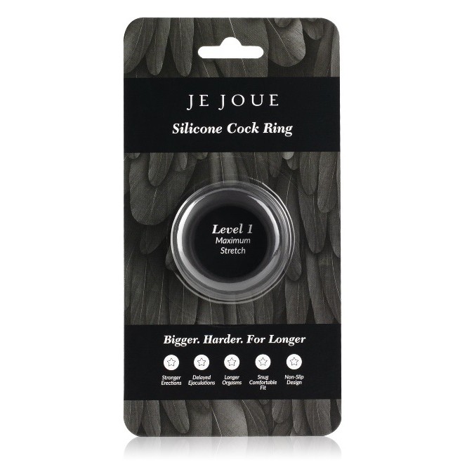 Je Joue Silicone Cock Ring - Maximum Stretch - Black