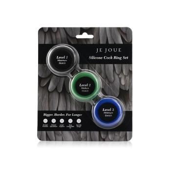 Je Joue Silicone Cock Ring Trio - 3 Stretch Levels