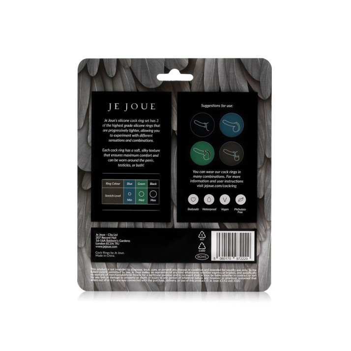 Je Joue Silicone Cock Ring Trio - 3 Stretch Levels