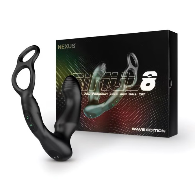 Nexus Simul8 Wave Prostate Massager w Ring - Black