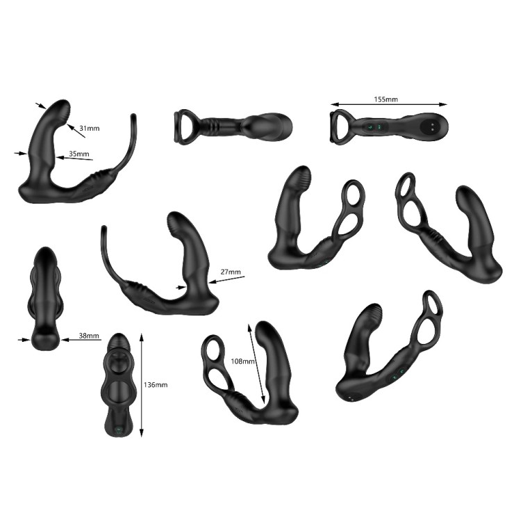 Nexus Simul8 Wave Prostate Massager w Ring - Black