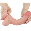 Lovetoy 7.5" Curved Sliding Skin Dildo - Flesh