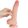 Lovetoy 7.5" Curved Sliding Skin Dildo - Flesh
