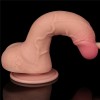 Lovetoy 7.5" Curved Sliding Skin Dildo - Flesh