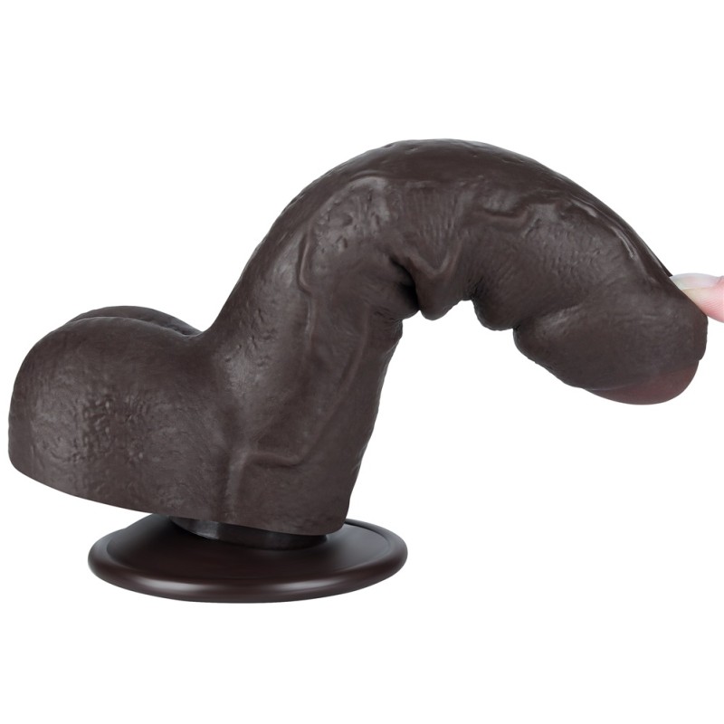 Lovetoy 7" Sliding Skin Dildo - Brown