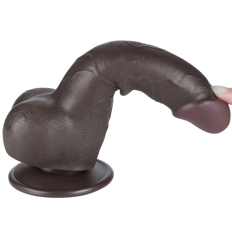 Lovetoy 7.5" Sliding Skin Dildo 13.2cm - Brown