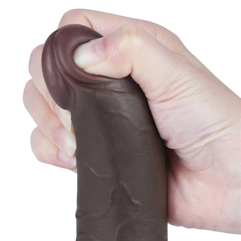 Lovetoy 7.5" Sliding Skin Dildo 13.2cm - Brown