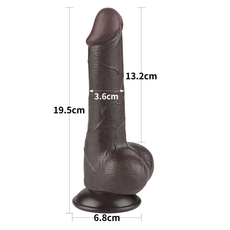 Lovetoy 7.5" Sliding Skin Dildo 13.2cm - Brown