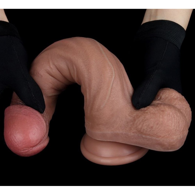 Lovetoy 9'' Dual Layered Natural Dildo - Brown