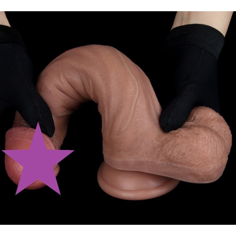 Lovetoy 9'' Dual Layered Natural Dildo - Brown