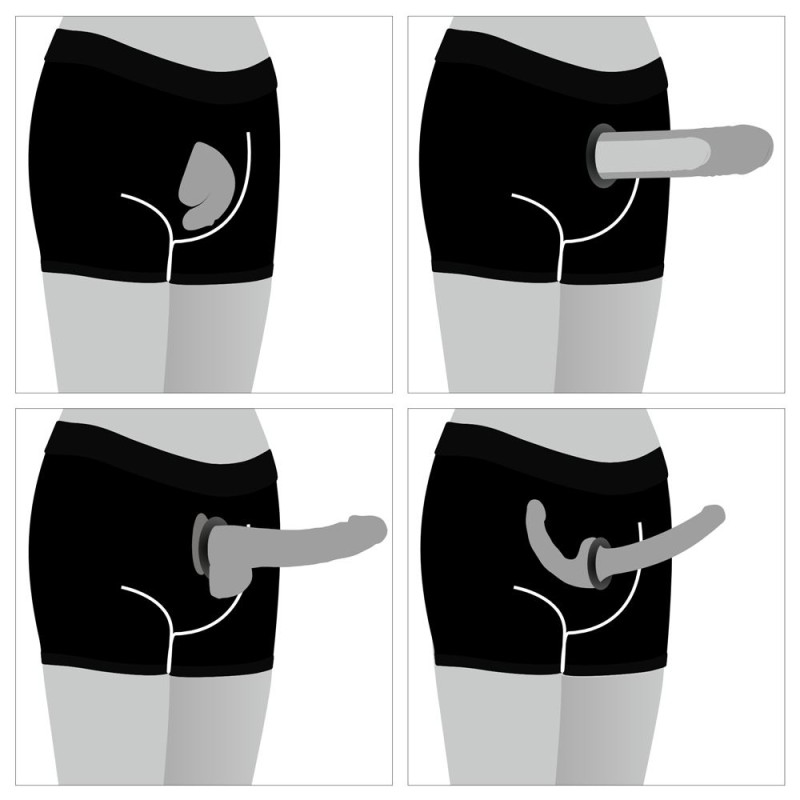 Lovetoy Chic Strap-On Shorts - Black - L/XL
