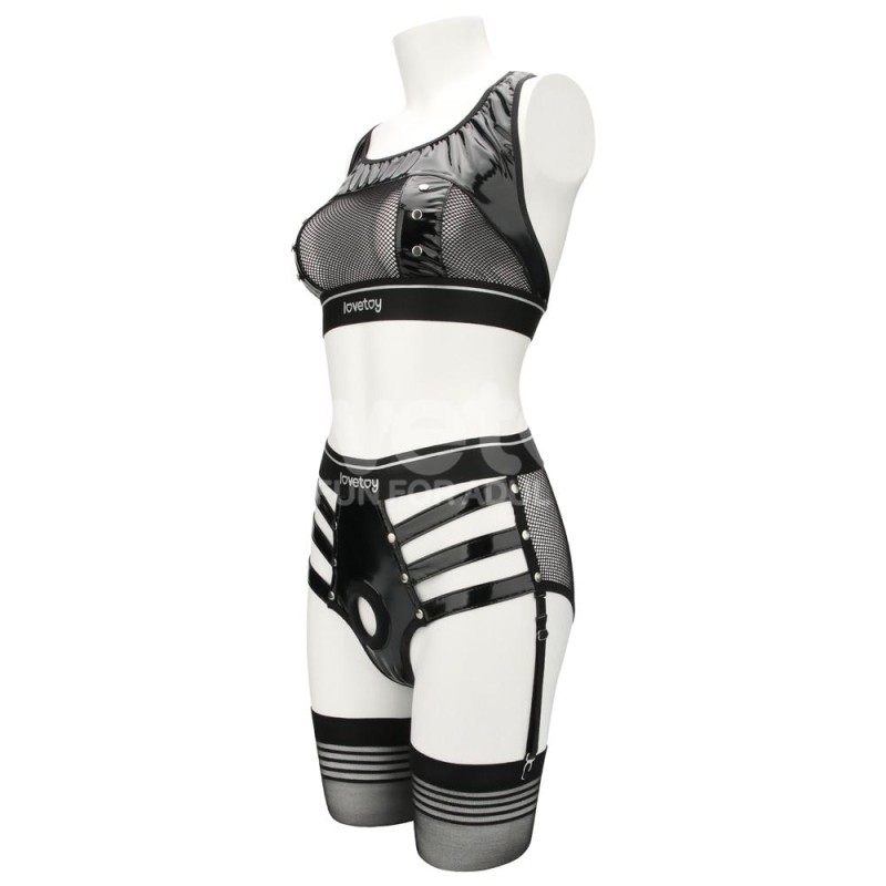 Lovetoy Rebellion Reign Harness Strap-On Set L/XL - Black