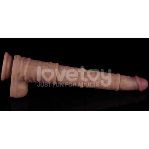 Lovetoy 16" Dual Layered King Sized Cock - Black
